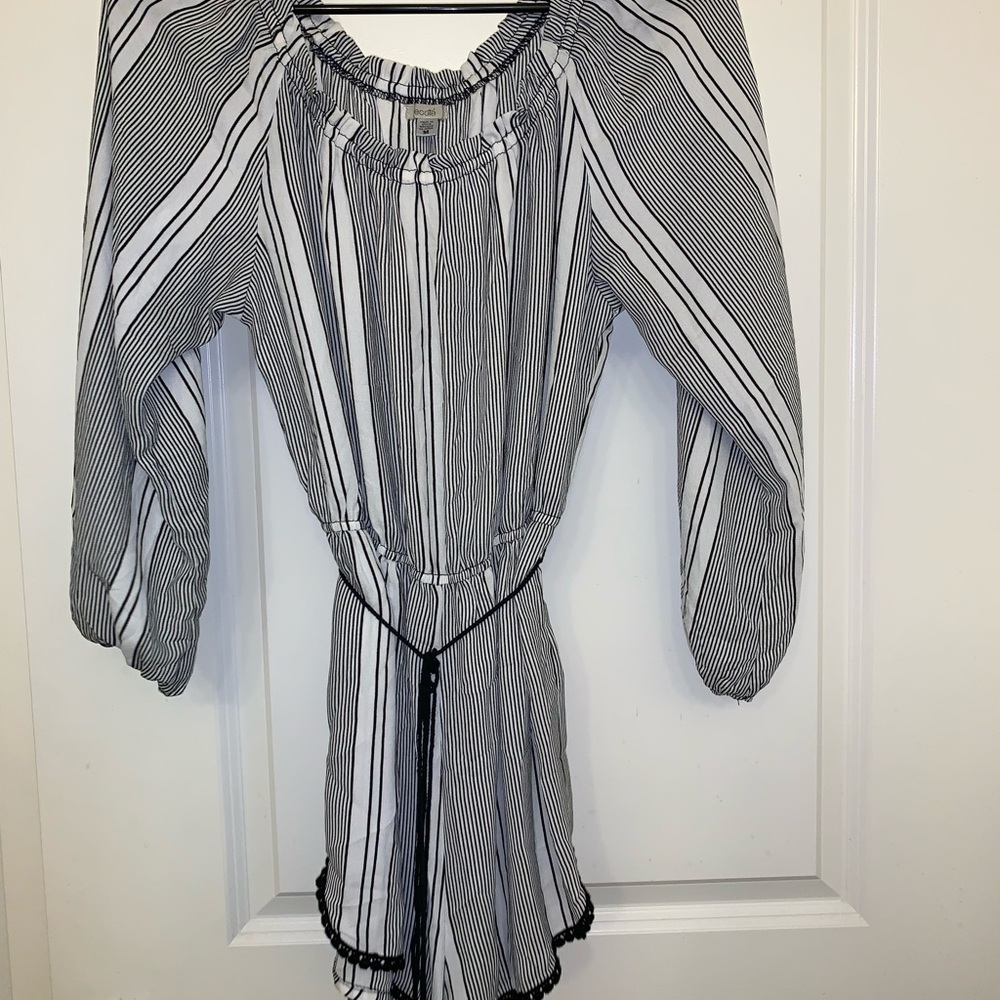 Striped Off-the-Shoulder Romper